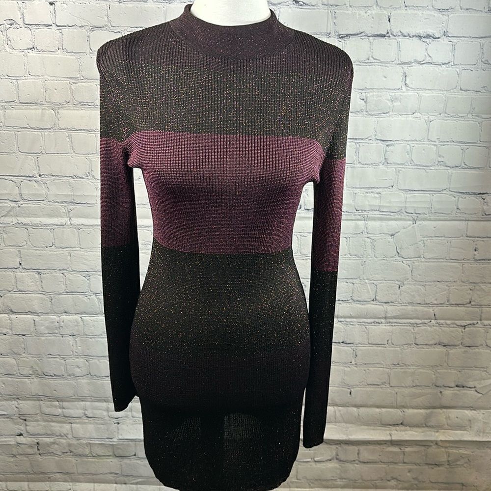 👗 White House Black Market Shimmery Purple Dress - Size Med